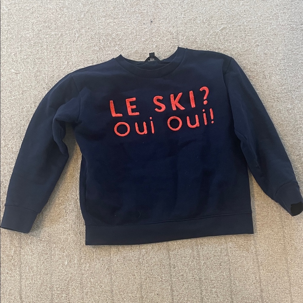 Jcrew Navy Sweatshirt with Red Text